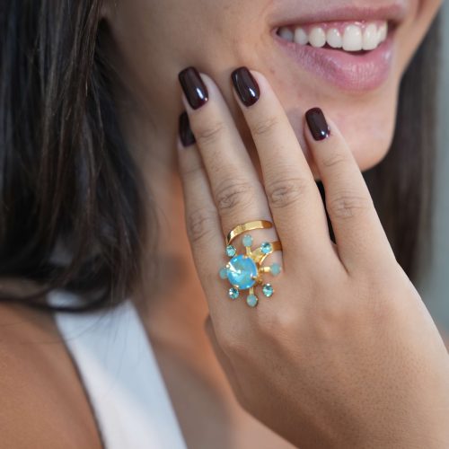 טבעת שמש מאירה - טורקיז