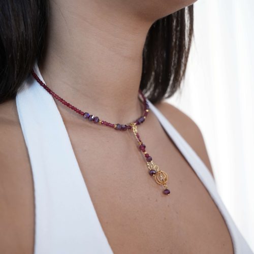 שרשרת חישוק שובלים - אדום אגת