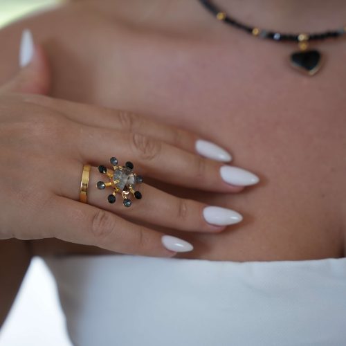 טבעת שמש מאירה - אפור