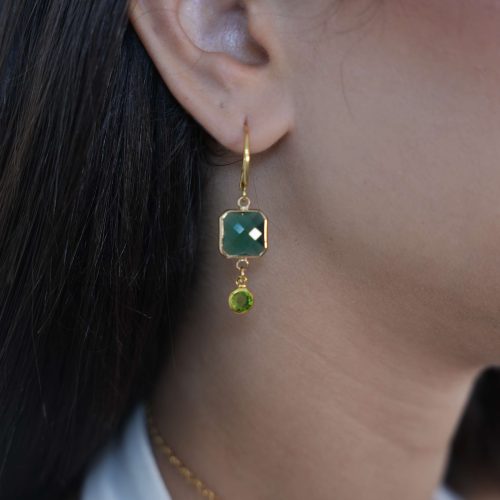 עגילי ונוס - ירוק