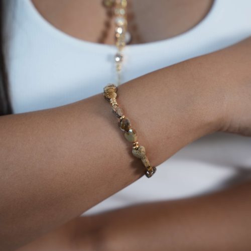 צמיד לבבות - שמפניה ג'אספר