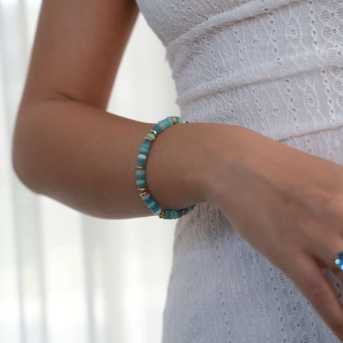 צמיד מרגנית - טורקיז אמזונייט