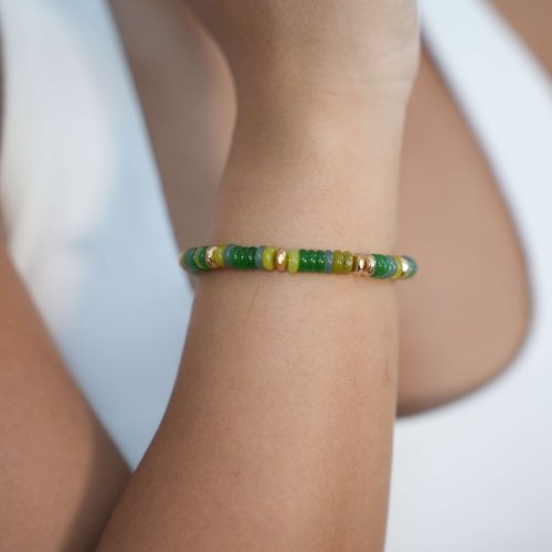 צמיד מרגנית - ירוק ג'ייד