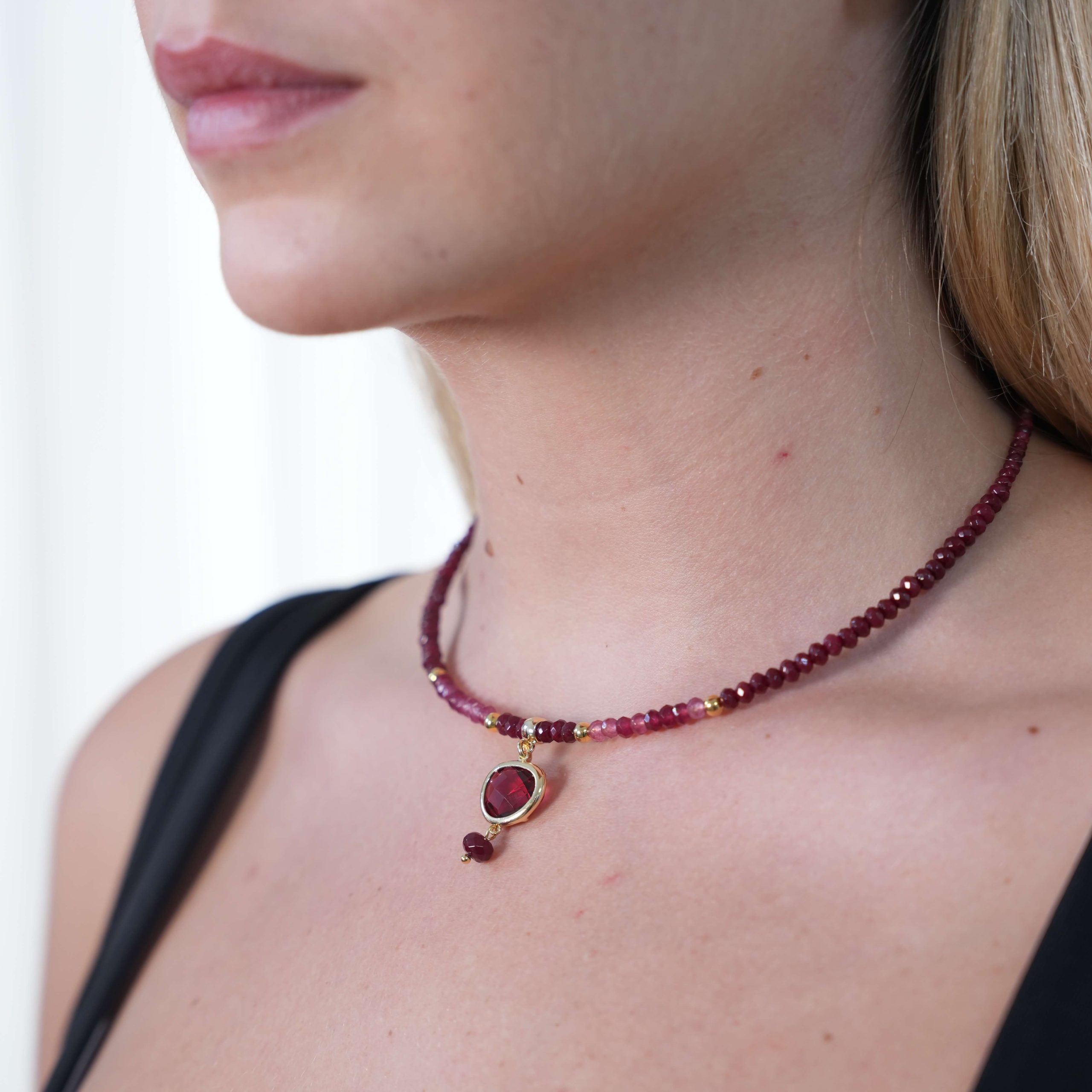 שרשרת חישוק - אדום אגת