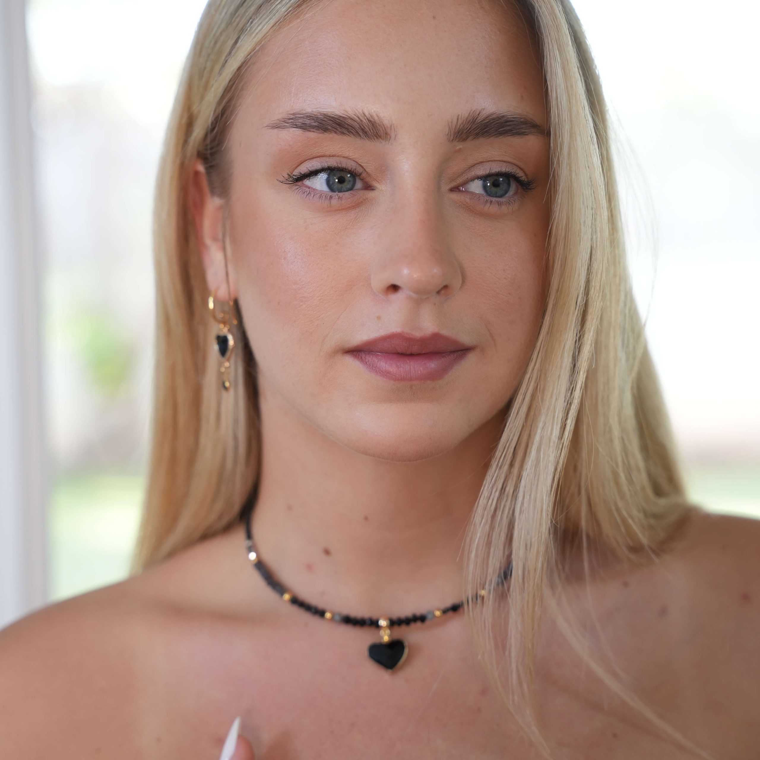 שרשרת חישוק - שחור טורמלין